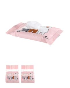 We Bare Bears Odorless Mild Wipes (8 Sheets*10)-Pink-One Size