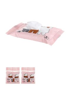 We Bare Bears Odorless Mild Wipes (10 Sheets*6)-Pink-One Size