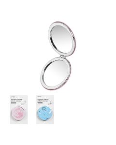 Round Compact Mirror-Pink-One Size
