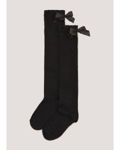 Girls 2 Pack Bow Over the Knee Socks (Younger 6-Older 5.5)