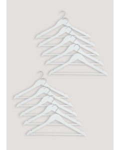 10 Pack Wooden Hangers (22.5cm x 44.5cm)-White