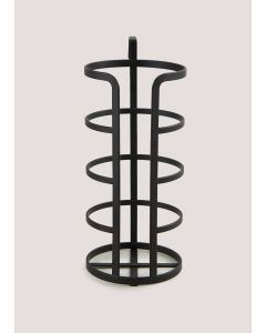 Metal Hook Toilet Roll Holder (30cm x 13cm x 17.5cm)-Black