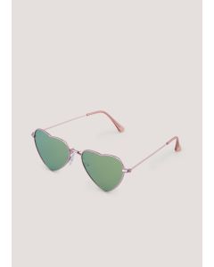 Kids Multicoloured Metal Heart Sunglasses
