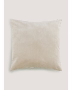  Large Soft Velour Cushion (55cm x 55cm)-Beige