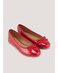 Girls Red Patent Bow Ballet Shoes (Younger 12-Older 5)