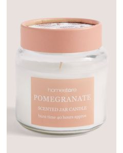 Pomegranate Scented Jar Candle (340g)-White