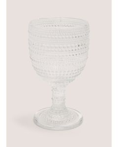 Bubble Embossed Wine Glass (23cm x 5cm)-Clear