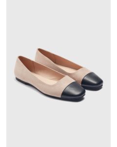 Nude Square Toe Flats