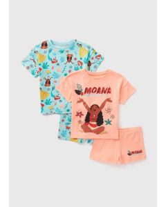 Disney 2 Pack Kids Princess Pyjama Top & Short sets