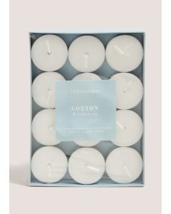 24 Pack Cotton Tealights-Blue-One Size