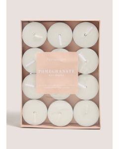 24 Pack Pomegranate Fragrance Tealights-Pink-One Size