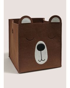 Bear Felt Basket-Brown