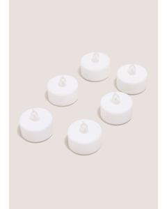 6 Pack LED Tealights (7.6cm x 8cm x 11.5cm)-White