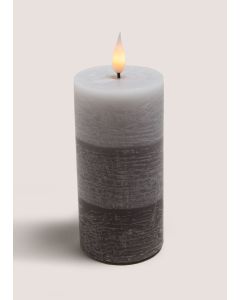 LED Candle (7.5cm x 18cm)-Grey