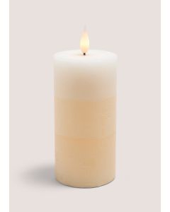 LED Pillar Candle (7.5cm x 18cm)-Beige