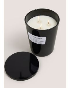 Pomegranate & Patchouli Large Candle White-White
