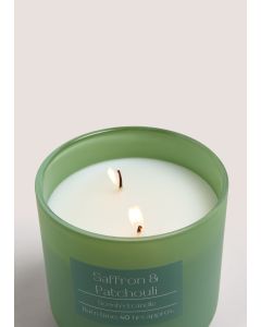 Saffron & Patchouli Scented Jar Candle White-White
