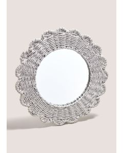 Scallop Edge Mirror (42cm x 15cm x 52cm)-Grey