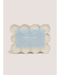 24 Pack Cotton Tea Lights-White-One Size