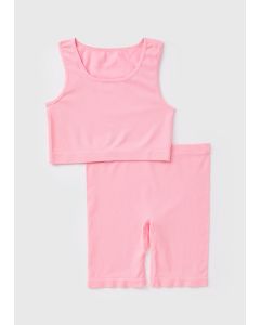 Girls Seam-Free Top & Cycle Shorts Set