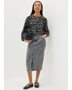 Floral Tie Neck Blouse