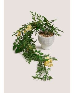 Floral Trailing Plant In A Pot-Yellow-One Size
