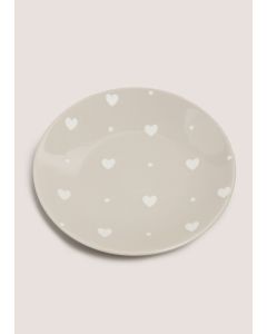 Neutral Heart Side Plate-Beige-One Size