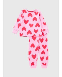 Girls Heart Valentines Pyjama Set