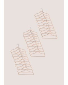 30 Pack Flocked Hangers-Beige-One Size