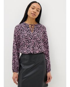 Ditsy Floral Tie Neck Blouse