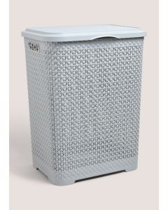 Plastic Laundry Hamper-Grey-One Size