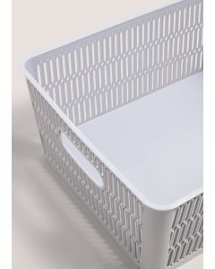 Plastic Large Storage Basket-Grey-One Size