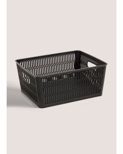 Plastic Large Storage Basket-Black-One Size