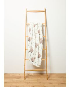 Highland Cow Throw-White-One Size