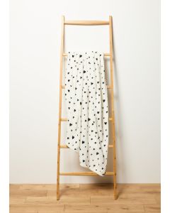 Mono Heart Throw-White-One Size