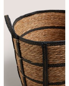 Check Woven Basket Neutral-Neutral