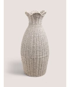 Scallop Edge Woven Vase-Grey-One Size