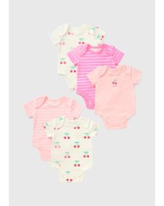 5 Pack Baby Cherry Bodysuits