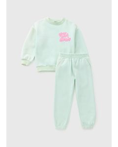 Girls Good Days Always Sweatshirt & Jogging Bottoms Set