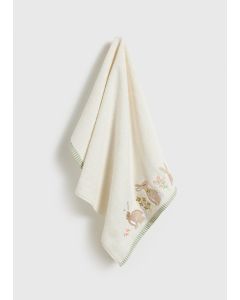 Meadow EmbroideBunny Towel-Cream-Hand Towel
