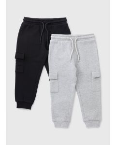 2 Pack Boys Cargo Jogging Bottoms