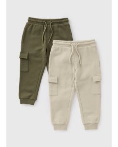 2 Pack Boys Cargo Jogging Bottoms