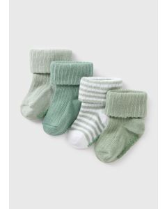 4 Pack Baby Ribbed Socks 