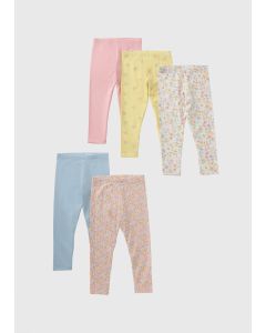 5 Pack Girls Floral Leggings