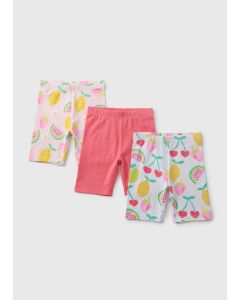 3 Pack Girls Fruit Cycle Shorts