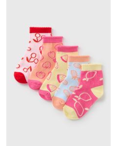 5 Pack Girls Fruit Socks
