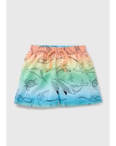 Boys Ombre Sea Animal Swim Shorts