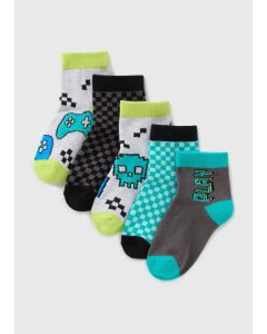 5 Pack Boys Gamer Socks