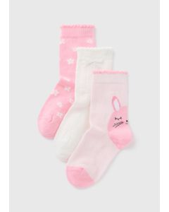 3 Pack Girls Bunny Socks