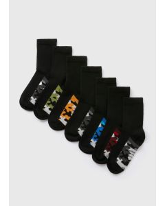 7 Pack Boys Camo Socks